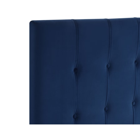 Queen Headboard, Blue Velvet