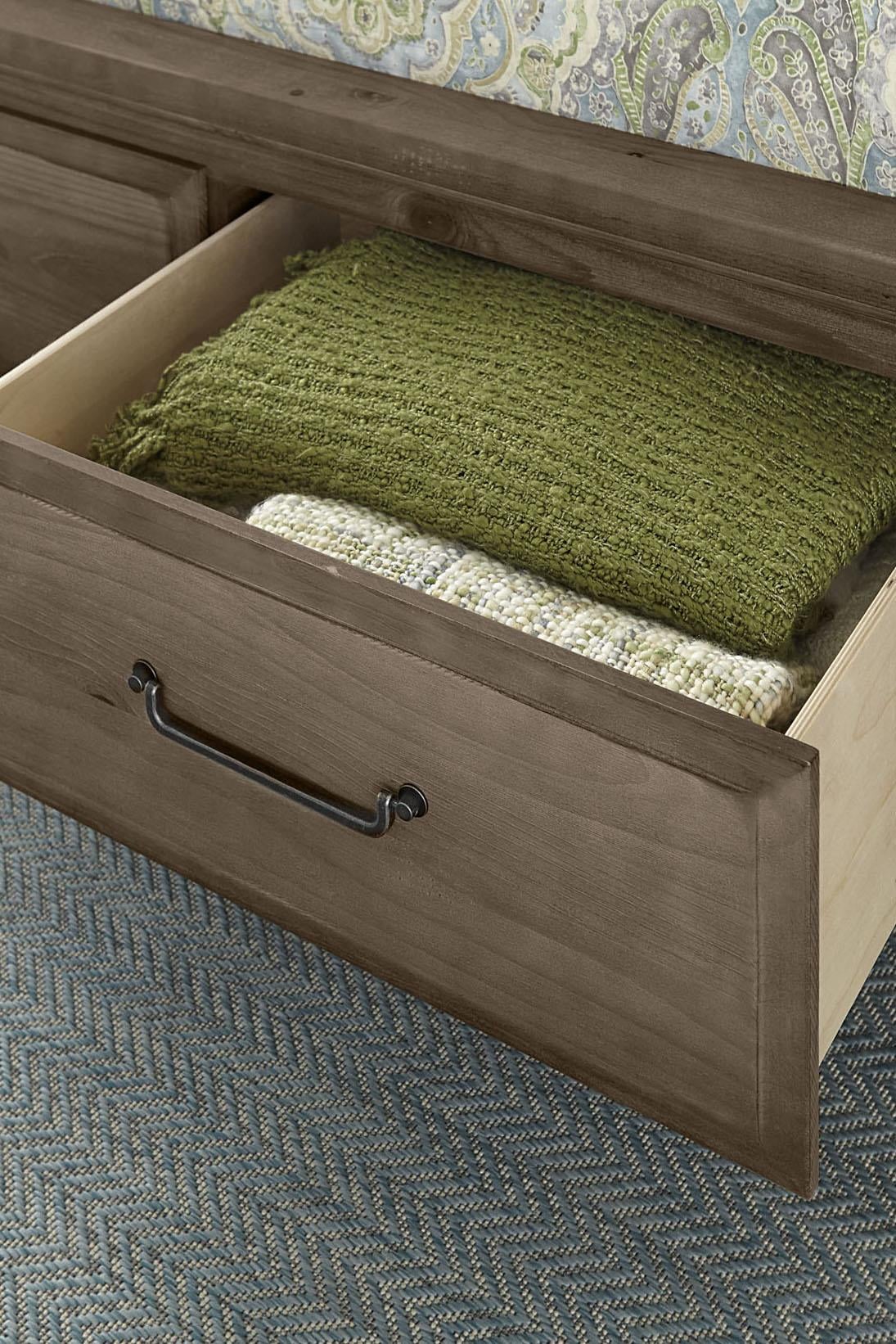 Queen Louver Bed With Storage Footboard