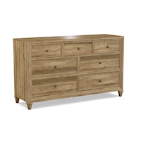 Transitional 7-Drawer Triple Dresser with Soft-Close Drawers