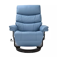 Contemporary Lay Flat Recliner with Swivel and Adjustable Headrest