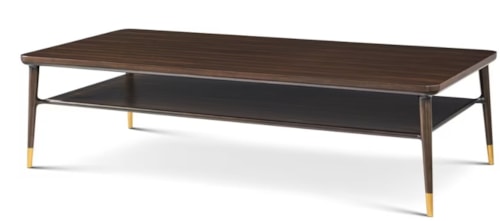 Transitional 64" x 30" Rectangular Coffee Table with Lower Shelf