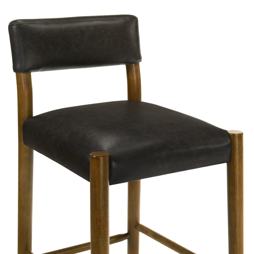 Armen Living Bennet Faux-Leather Upholstered Counter Chair