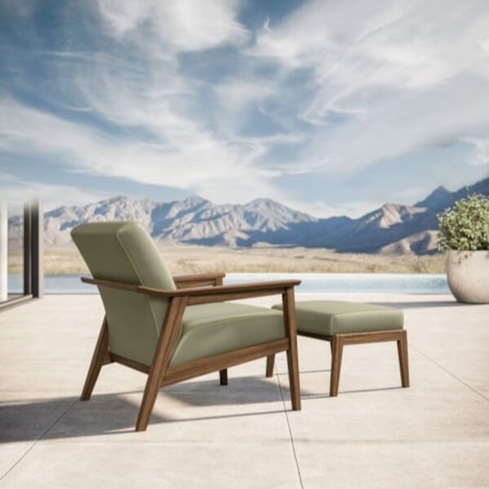 2-pc. Ipe Wood Lounge Chair & Ottoman Set