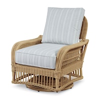 Casual Outdoor Wicker Swivel Lounge Chair