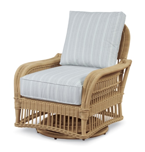 Casual Outdoor Wicker Swivel Lounge Chair