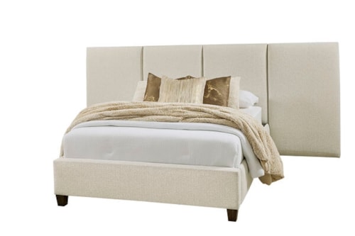 Transitional King Upholstered Pier Bed