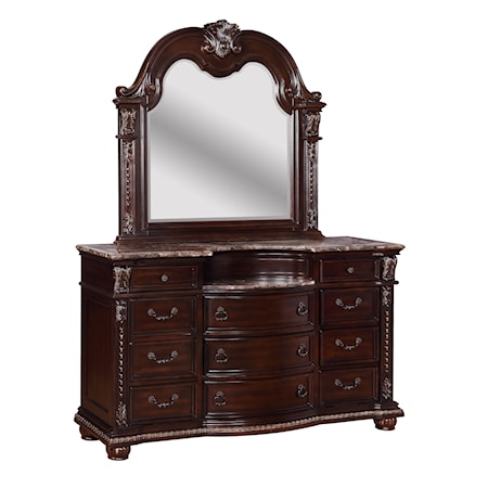 11-Drawer Dresser and Mirror Set