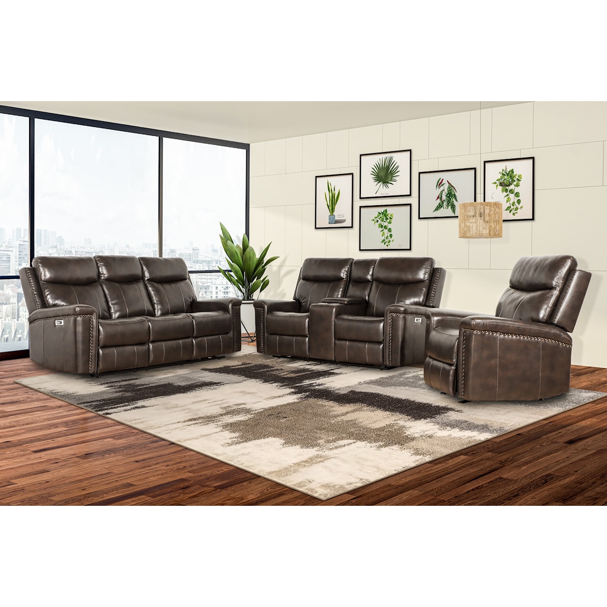 New Classic Quade Powered Leather Sofa