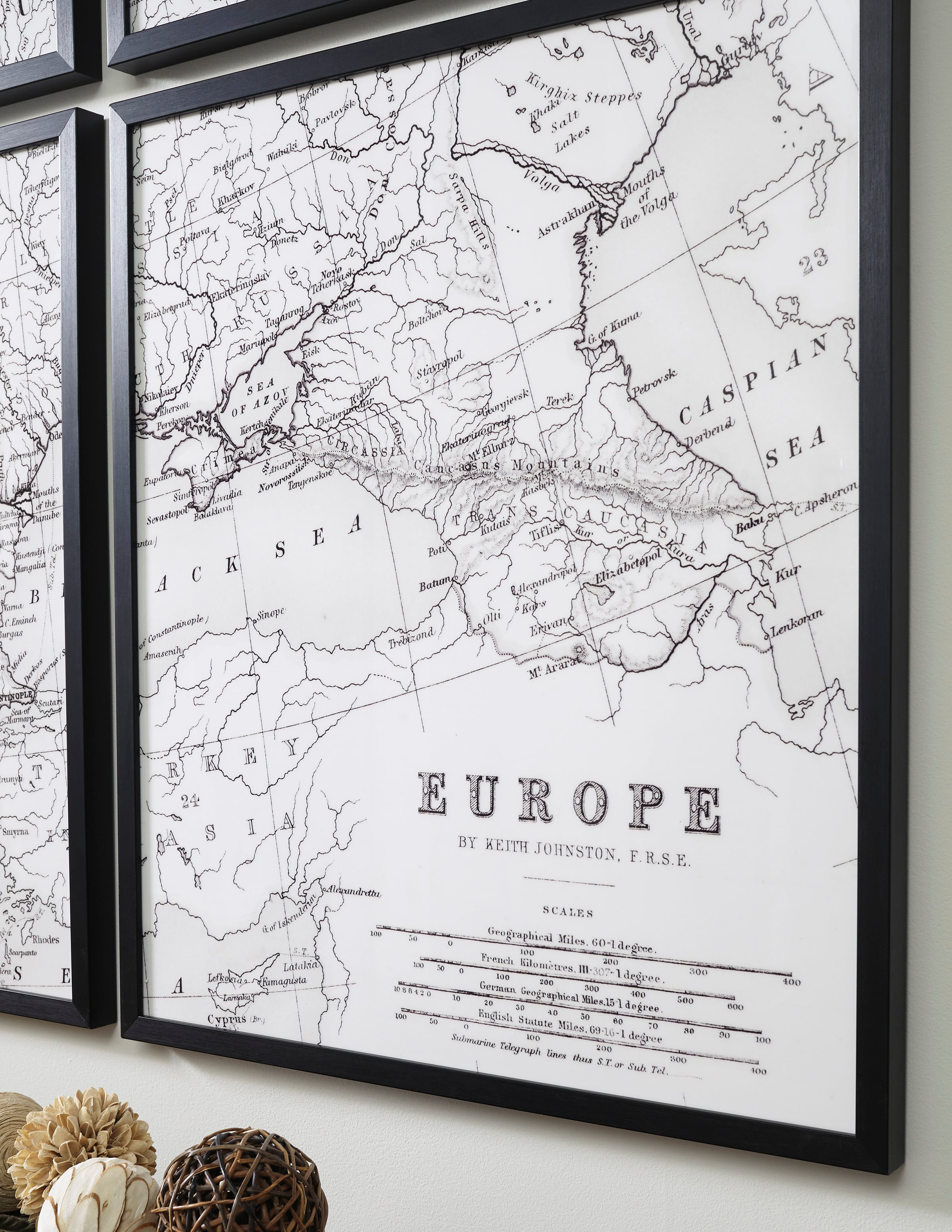 Signature Design by Ashley Wall Art A8000335 Avanworth Europe Map Wall