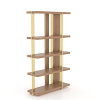 Contemporary Versatile Shelf-Style Buffet with Gold Metal Accents