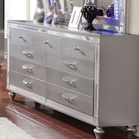 Glam 9-Drawer Dresser with Felt-Lined Top Drawers