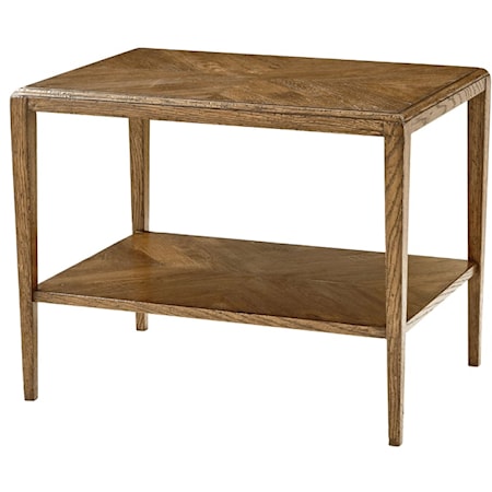 Transitional Rectangular Side Table with Shelf