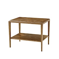 Transitional Rectangular Side Table with Shelf