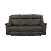Casual Reclining Leather Sofa