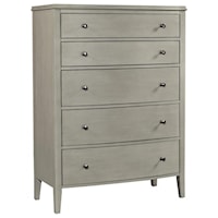 Transitional 5 Drawer Chest with Felt and Cedar Lined Drawers