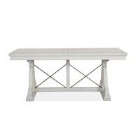 Traditional Rectangular Dining Trestle Table with Leaf