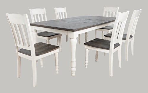7-Piece Table and Ladderback Chair Set