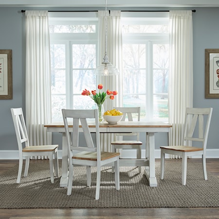 5-Piece Trestle Table Set