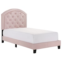 Twin Upholstered Platform Bed with Adjustable Headboard
