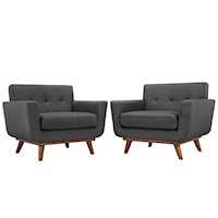 Armchair Wood Set of 2