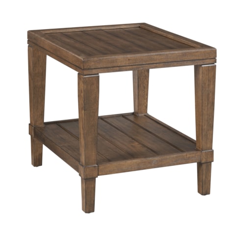 Transitional Rectangular End Table with Shelf