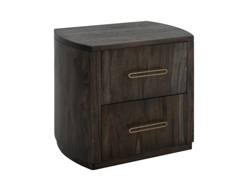 Modern Rustic 2-Drawer Nightstand with Microfiber Lined Top Drawer