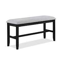 Buford Transitional Counter Height Upholstered Bench in Light Grey