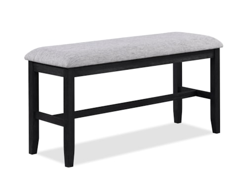 Buford Transitional Counter Height Upholstered Bench in Light Grey