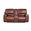 Leather Italia USA Georgetowne Broadway Power Glider Console Loveseat