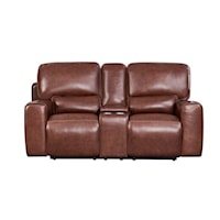 Casual Broadway Power Glider Console Loveseat with USB Port