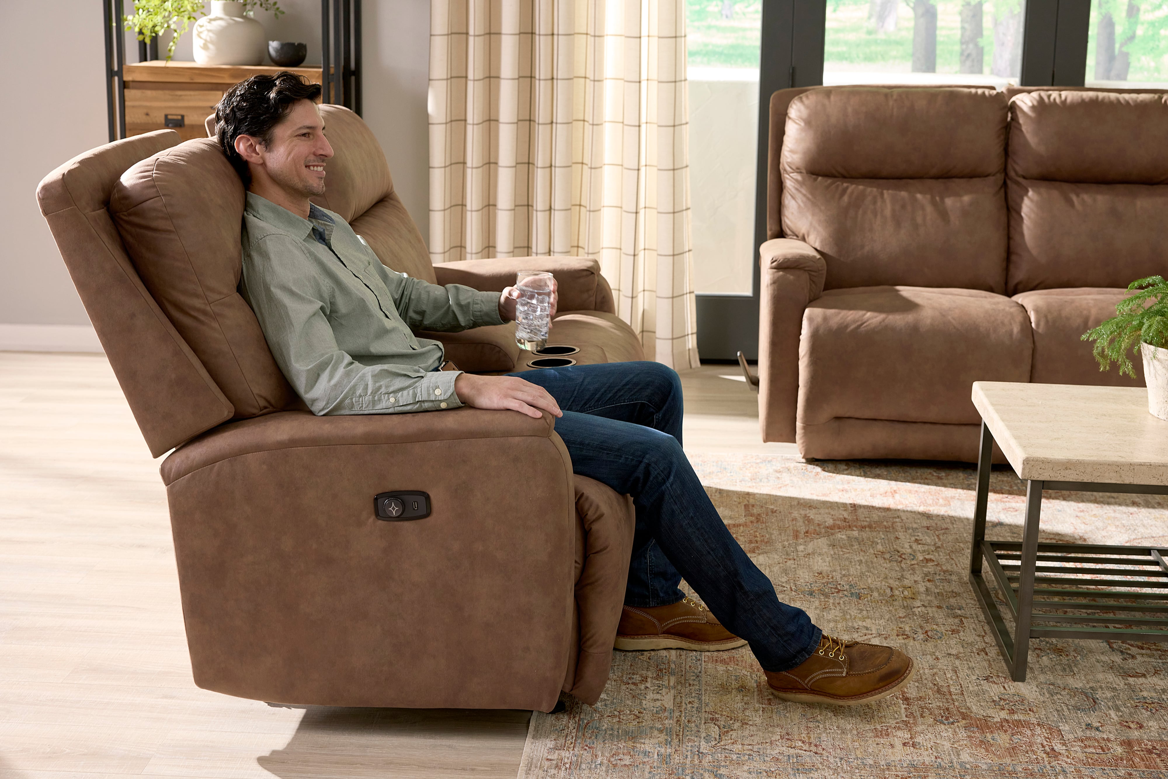 Best Home Furnishings Derek Space Saver Console Loveseat