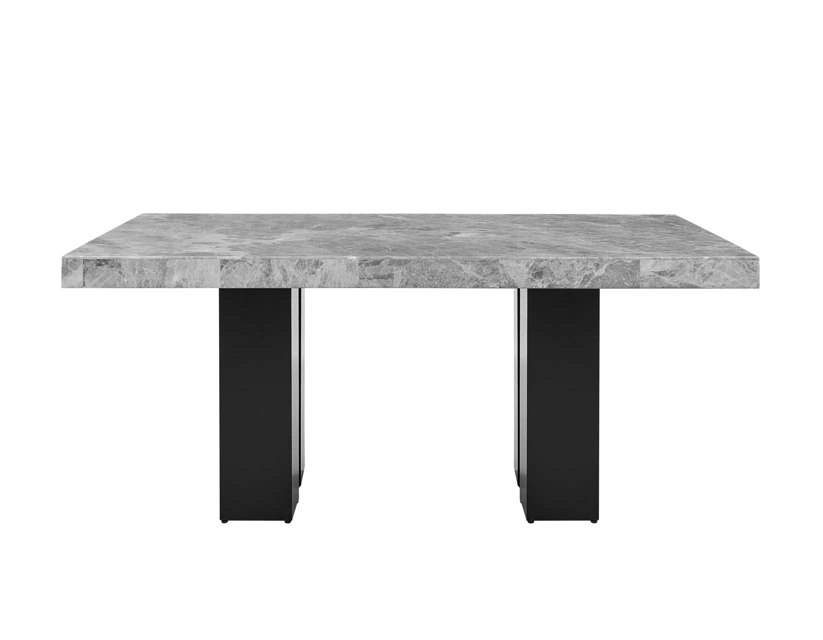 7 Piece Dining Set with Gray Marble Top