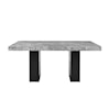 Steve Silver Camila Rectangular Gray Marble Dining Table