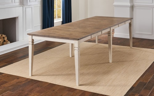 Farmhouse Rectangular Dining Table with Butterfly Leaves