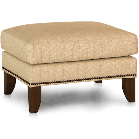 Traditional Ottoman with Tapered Legs