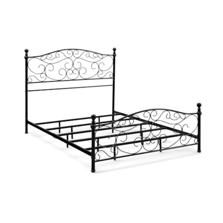 Metal Queen Scroll Bed-in-a-Box