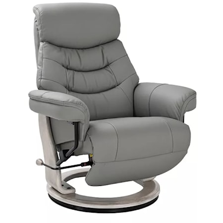 Contemporary Lay Flat Recliner with Swivel and Adjustable Headrest