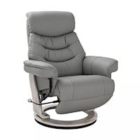 Contemporary Lay Flat Recliner with Swivel and Adjustable Headrest