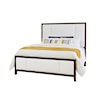 Vaughan Bassett Crafted Cherry - Dark Upholstered California King Panel Bed