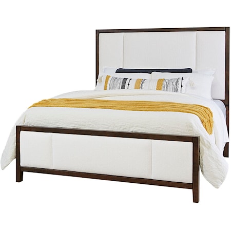 Transitional Upholstered Queen Panel Bed