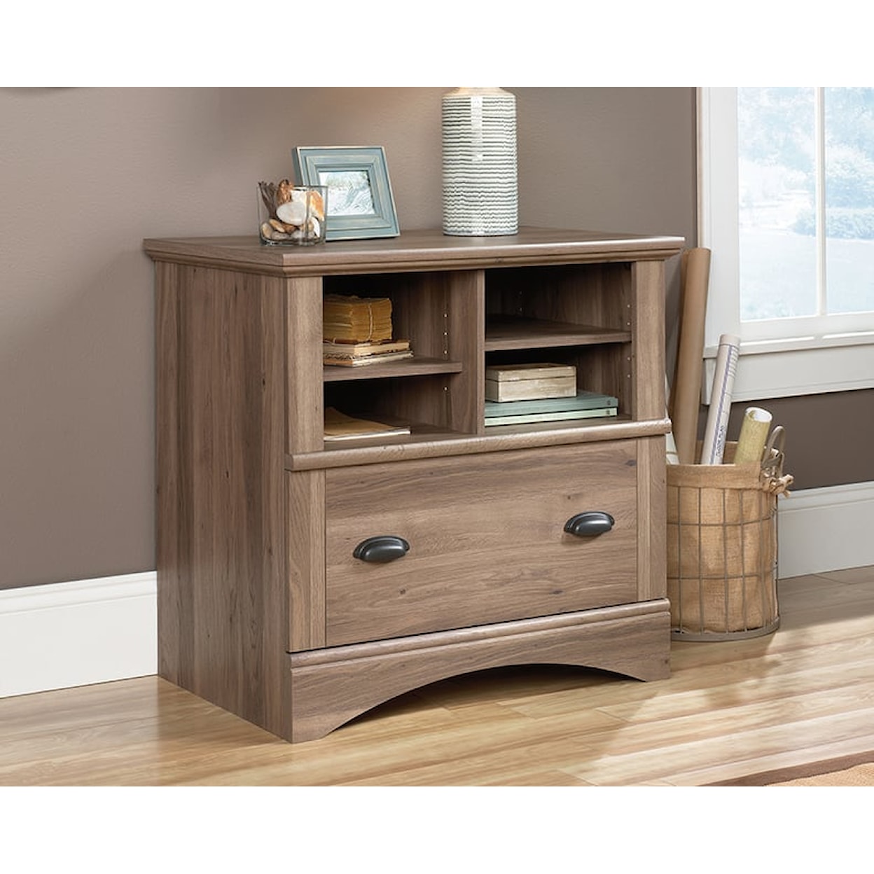 Sauder Harbor View One-Drawer Lateral File Cabinet