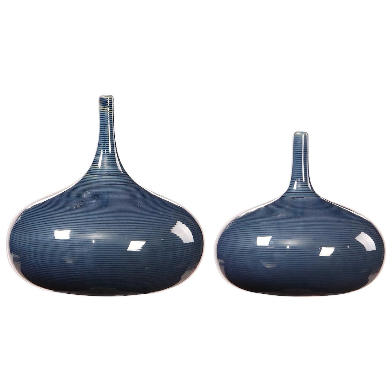 Uttermost Accessories - Vases and Urns Zayan Blue Vases, S/2