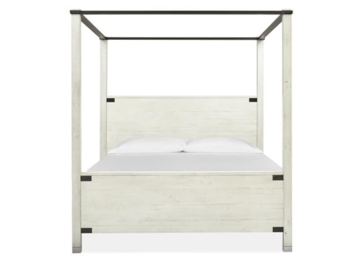 Industrial Farmhouse King Poster Bed
