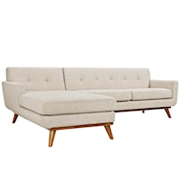 Left-Facing Upholstered Fabric Sectional Sofa