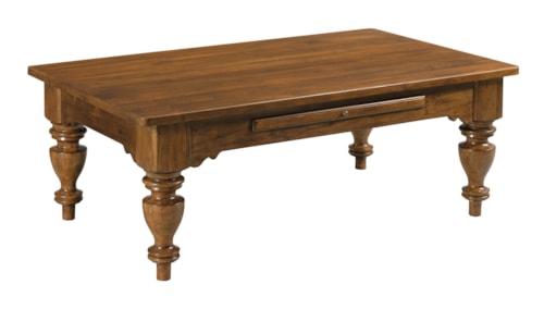 Traditional Rectangular Coffee Table with Drawer