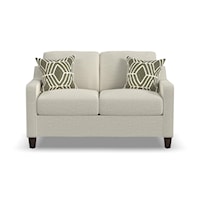 Transitional Loveseat with Sloped Track Arms