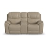 Flexsteel Crew Power Reclining Console Loveseat