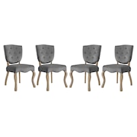 Mid-Century Modern Set of 4 Array Vintage French Dining Side Chairs