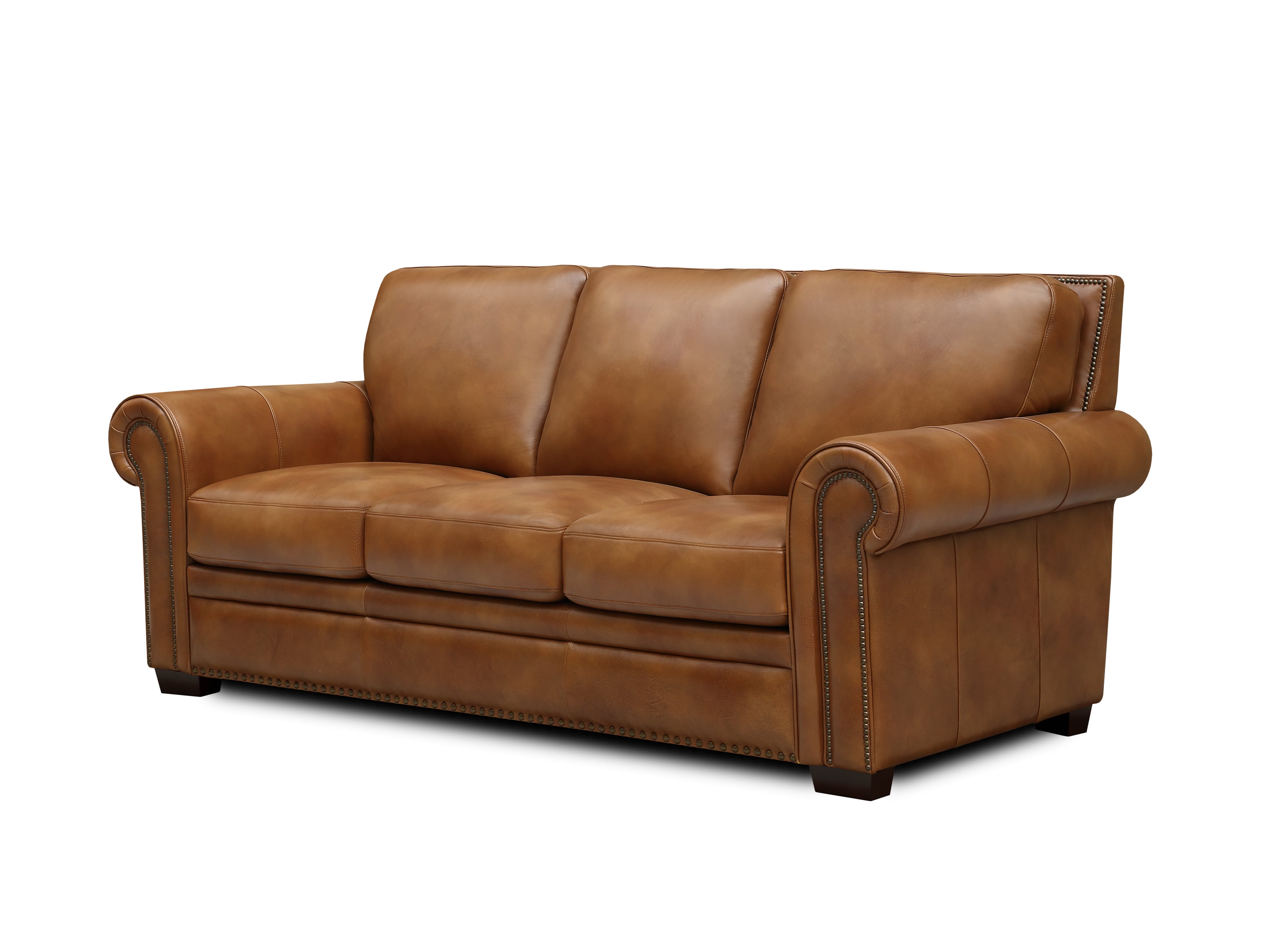 Leather Sofa w/Nailhead Trim