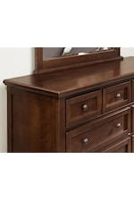 Vaughan Bassett Bonanza Transitional 8-Drawer Dresser and Landscape Mirror Set